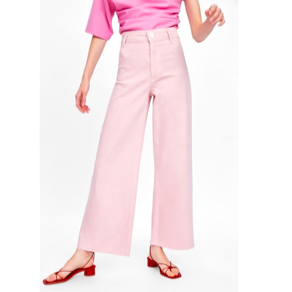 Cotton Candy Pink Zara Wide leg Jean